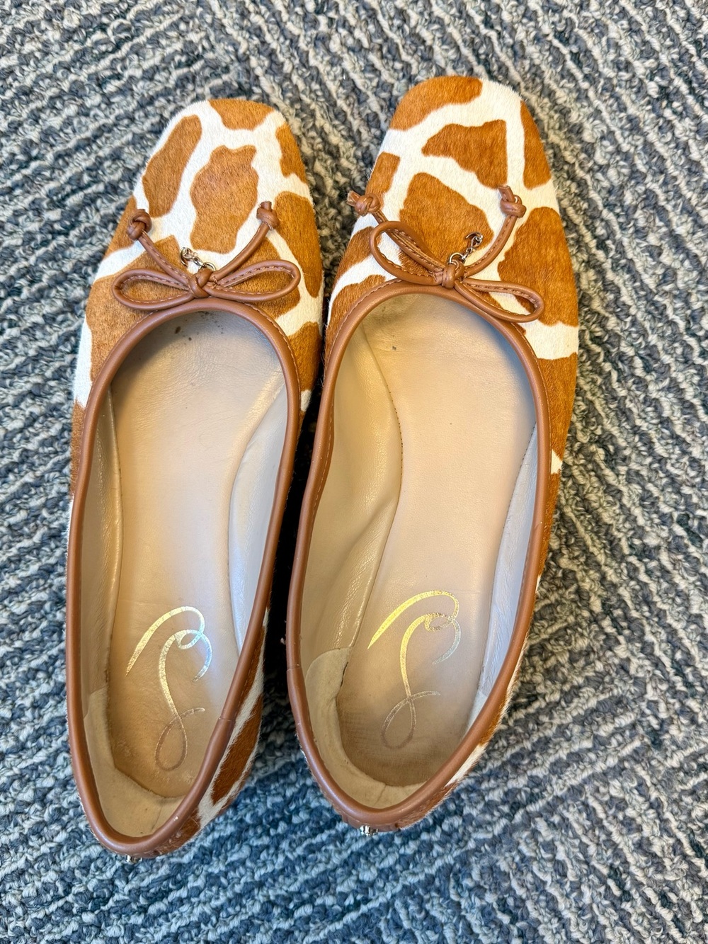 Brown and White Animal Print Ballet Flats - Women. Sam Edelman. 6.5 size